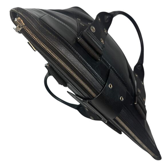 Christian Dior Street Chic Bag Vintage Medium Black Leather Tote 2002 Silver CD - Picture 11 of 15